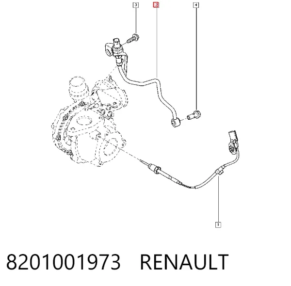 Czujnik ciśnienia spalin 8201001973 Renault (RVI)
