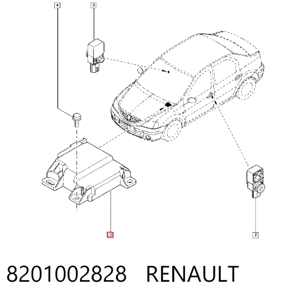Sterownik poduszki bezpieczeństwa 8201002828 Renault (RVI)