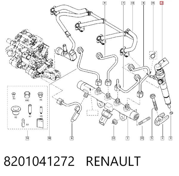 Wtryskiwacz paliwa 8201041272 Renault (RVI)