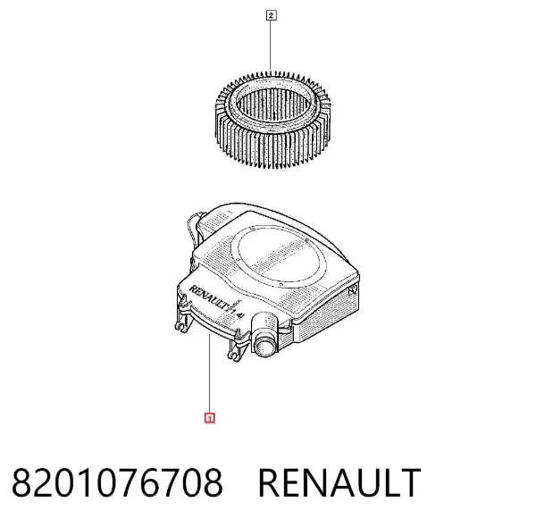 Obudowa filtra powietrza 8201076708 Renault (RVI)