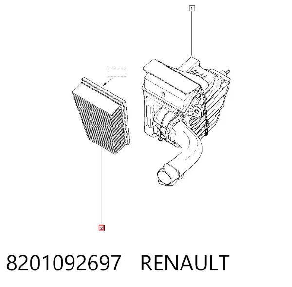 Filtr powietrza 8201092697 Renault (RVI)