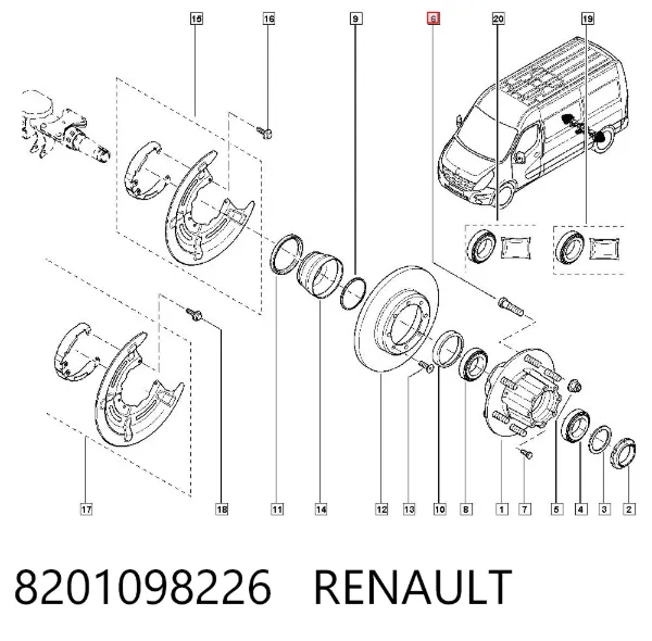Szpilka koła tylna/przednia 8201098226 Renault (RVI)