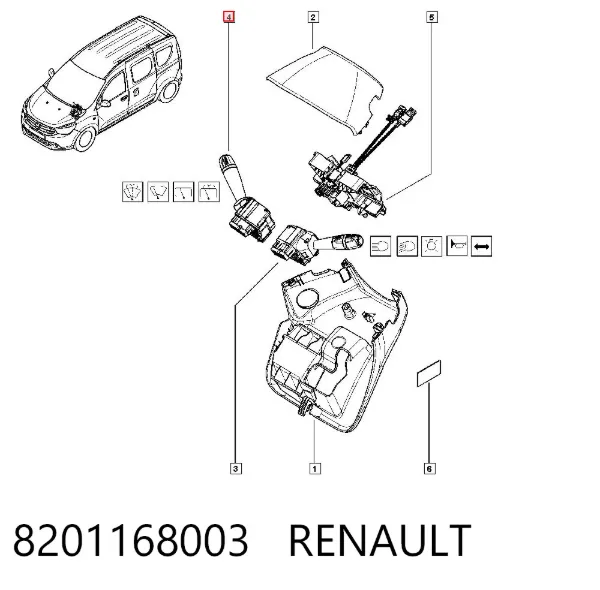 Przełącznik zespolony prawy 8201168003 Renault (RVI)
