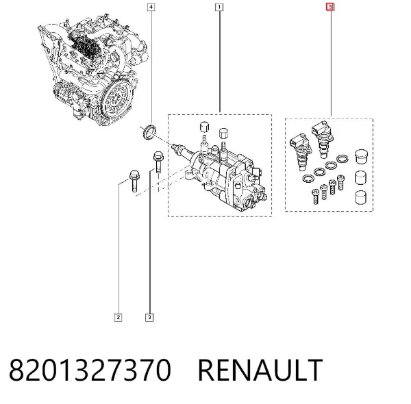 Zawór regulacji ciśnienia (zawór redukcyjny pompy wtryskowej) System Common-Rail 8201327370 Renault (RVI)