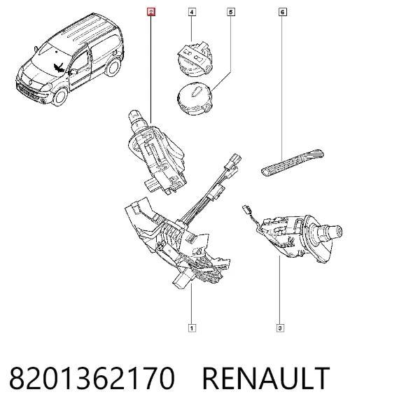 Przełącznik zespolony prawy 8201362170 Renault (RVI)