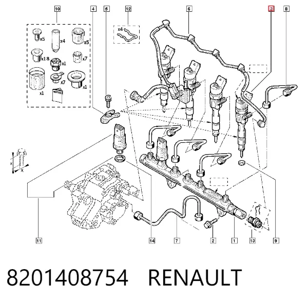 Wtryskiwacz paliwa 8201408754 Renault (RVI)