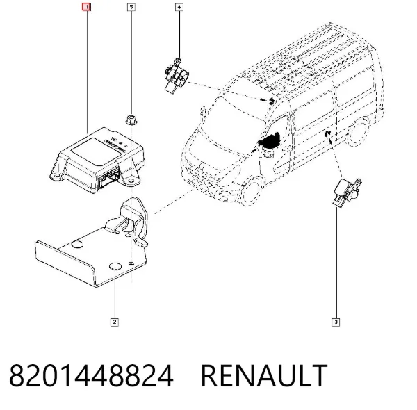 Sterownik poduszki bezpieczeństwa 8201448824 Renault (RVI)