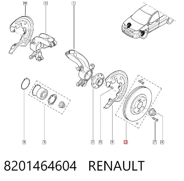 Tarcza hamulcowa przednia 8201464604 Renault (RVI)