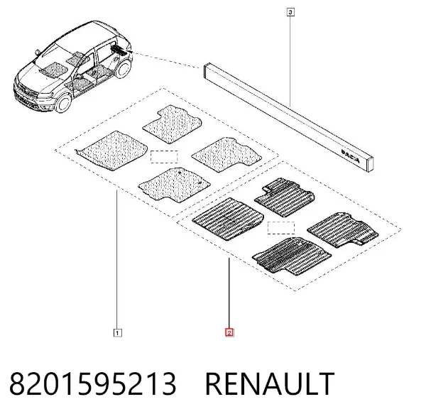 Dywaniki przód+tył, komplet Renault SANDERO II STEPWAY