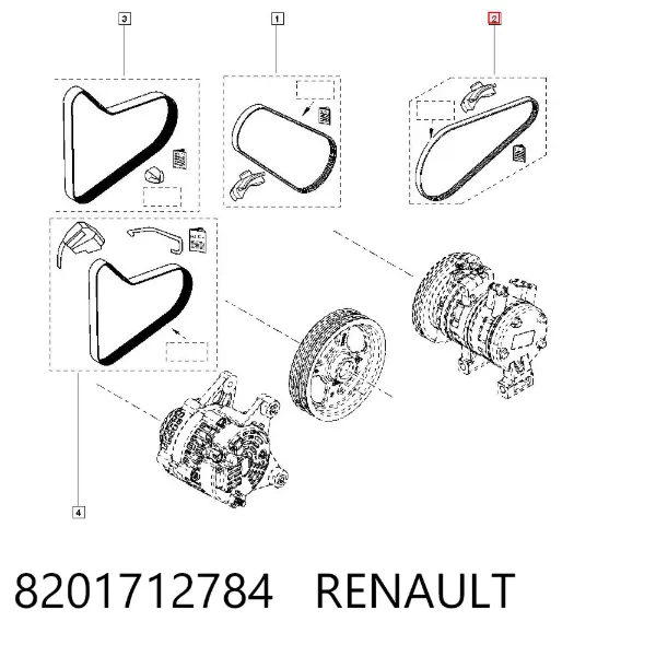 Pas napędowy mechanizmów 8201712784 Renault (RVI)