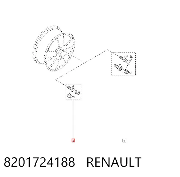 Śruba koła 8201724188 Renault (RVI)