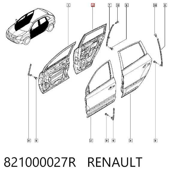 Drzwi tylne prawe Renault Koleos HY0