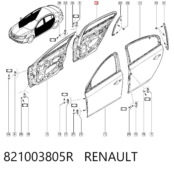 Drzwi tylne prawe Renault Latitude L7