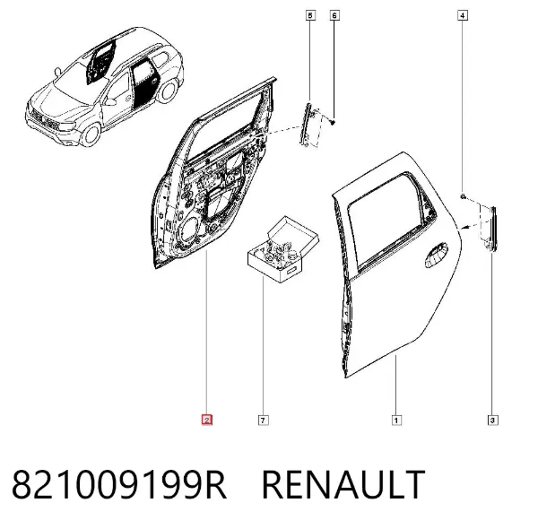 Drzwi tylne prawe Renault DUSTER II