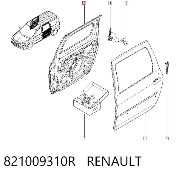 Drzwi tylne prawe Dacia Logan I  MCV