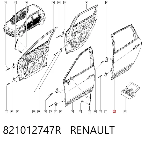 Drzwi tylne lewe Renault Scenic GRAND III