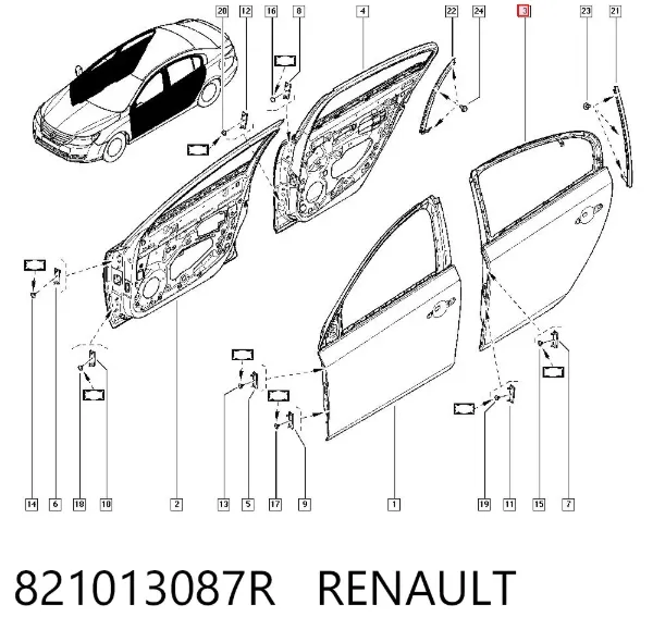 Drzwi tylne lewe Renault Latitude L7