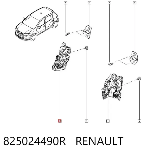 Zamek drzwi tylnych prawych Renault SANDERO II STEPWAY