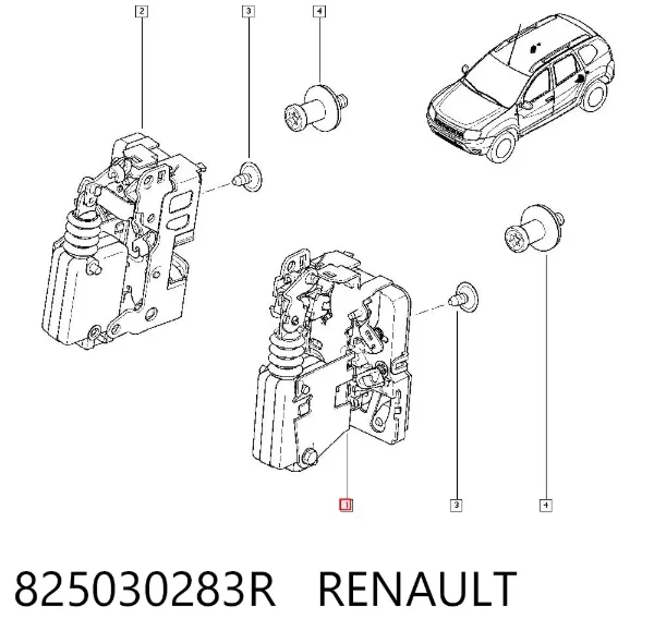Zamek drzwi tylnych lewych 825030283R Renault (RVI)