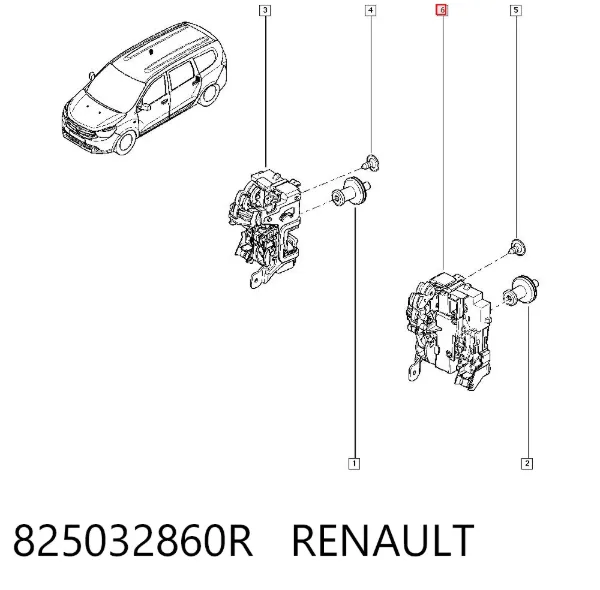 Zamek drzwi tylnych lewych Dacia Lodgy JS