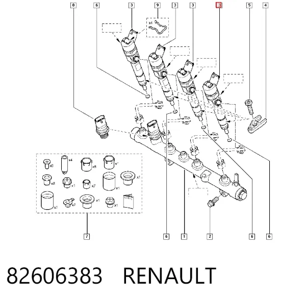 Wtryskiwacz paliwa 82606383 Renault (RVI)