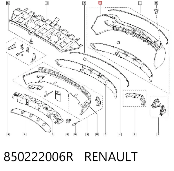 Zderzak tylny Renault Vel Satis BJ0