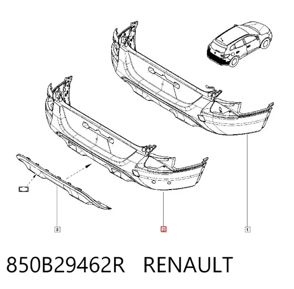 Zderzak tylny 850B29462R Renault (RVI)
