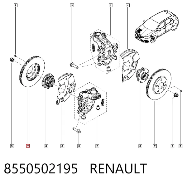 Tarcza hamulcowa przednia 8550502195 Renault (RVI)