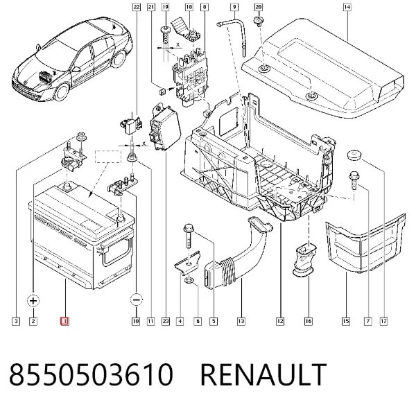 Bateria (akumulator) 8550503610 Renault (RVI)