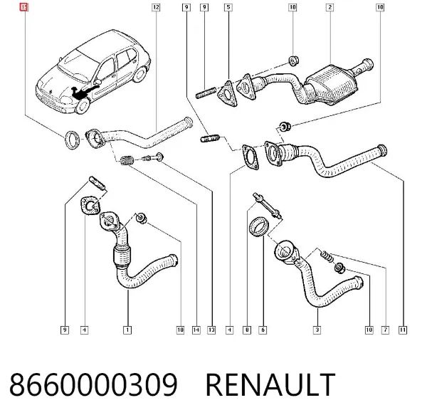 Pierścień kolektora wydechowego 8660000309 Renault (RVI)
