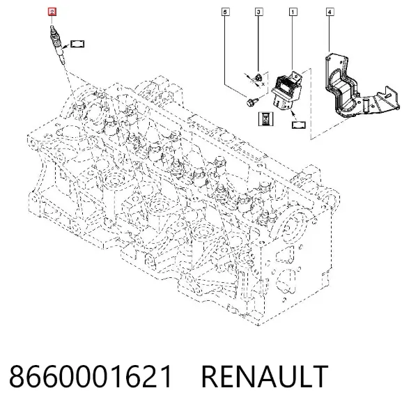 Świeca żarowa 8660001621 Renault (RVI)