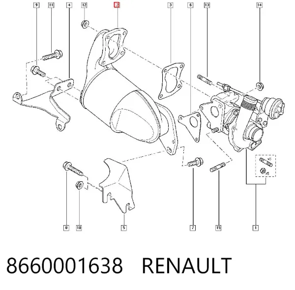 Konwerter-katalizator 8660001638 Renault (RVI)