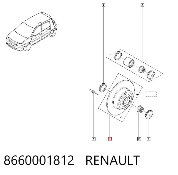 Tarcza hamulcowa tylna 8660001812 Renault (RVI)