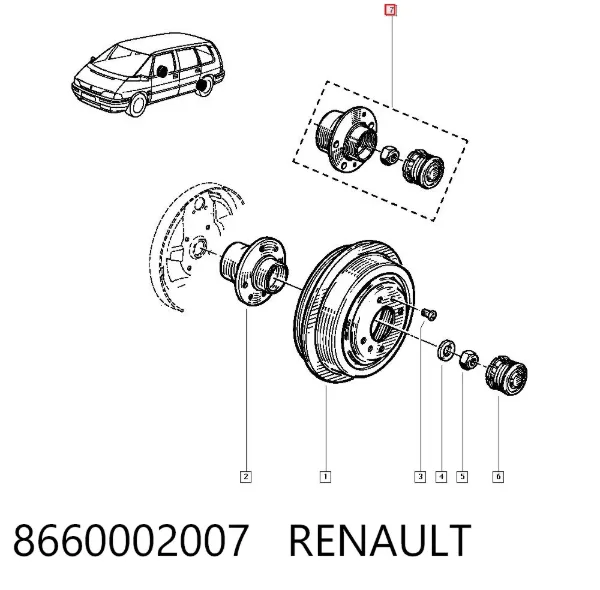 Piasta tylna 8660002007 Renault (RVI)