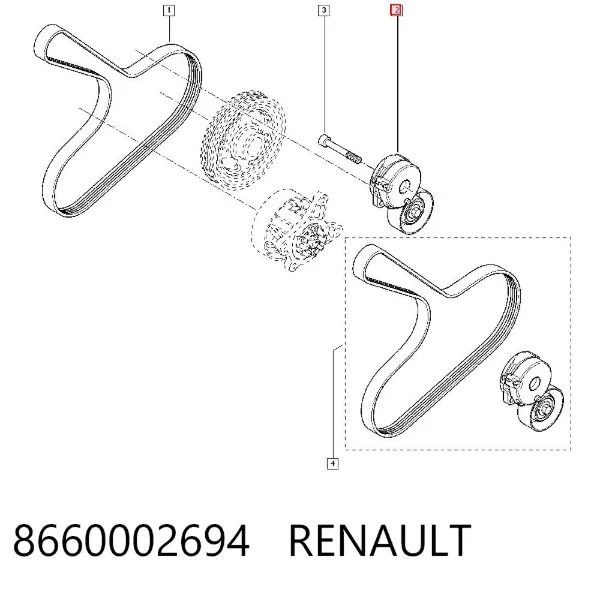 Napinacz paska napędowego 8660002694 Renault (RVI)