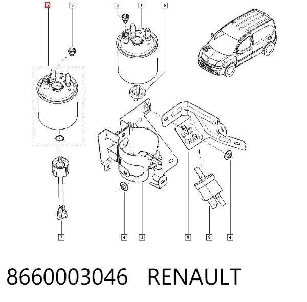 Filtr paliwa 8660003046 Renault (RVI)