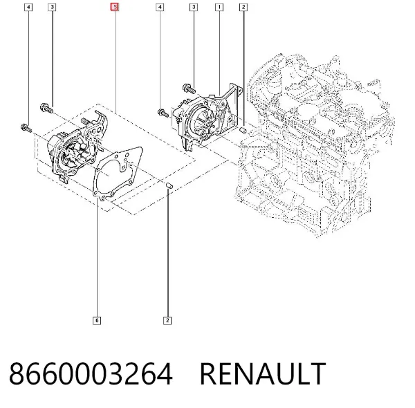 Pompa chłodząca wodna 8660003264 Renault (RVI)