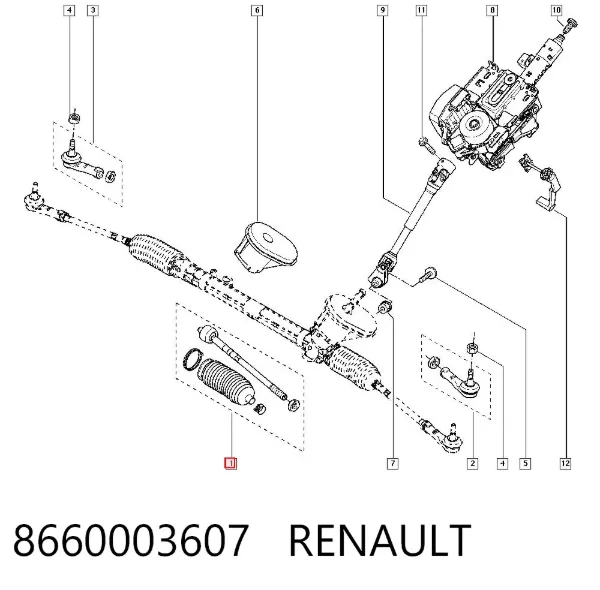 Drążek kierowniczy 8660003607 Renault (RVI)