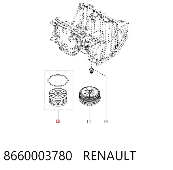 Filtr oleju 8660003780 Renault (RVI)