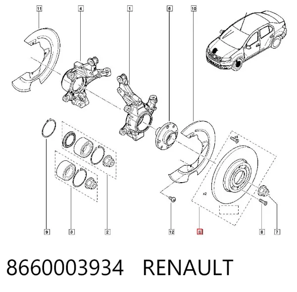 Tarcza hamulcowa przednia 8660003934 Renault (RVI)