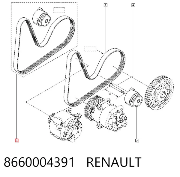 Pasek napędowy mechanizmów, zestaw 8660004391 Renault (RVI)