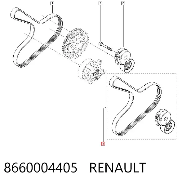 Pasek napędowy mechanizmów, zestaw 8660004405 Renault (RVI)