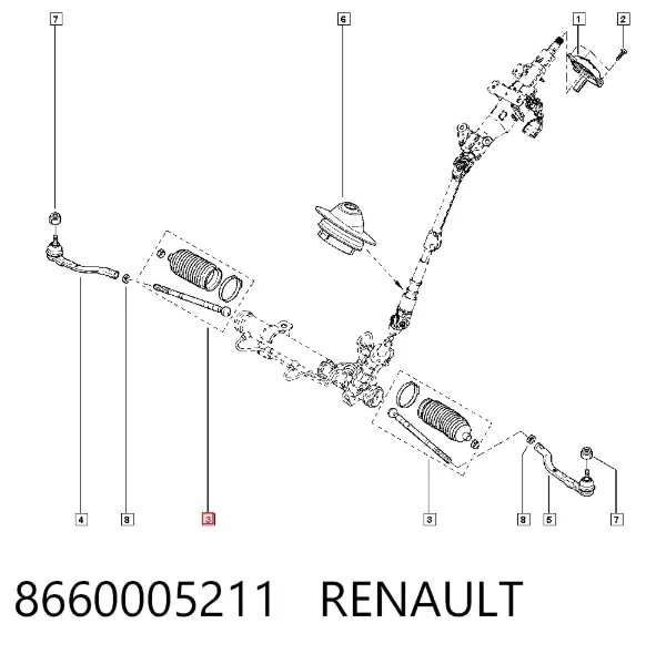 Drążek kierowniczy 8660005211 Renault (RVI)