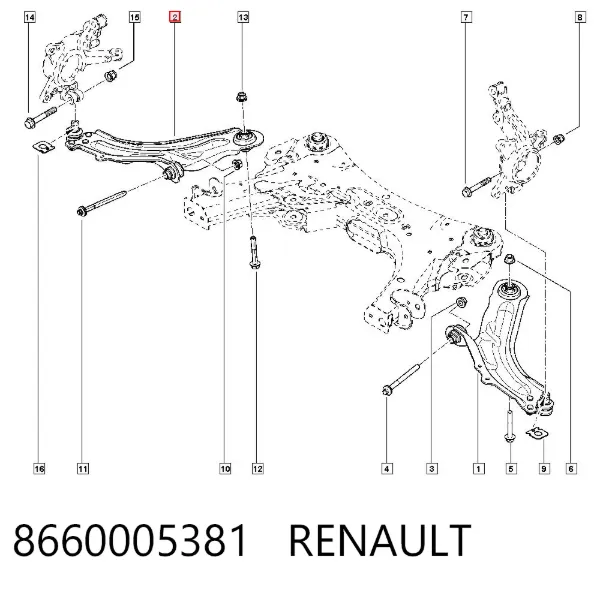Wahacz zawieszenia przedniego dolny prawy 8660005381 Renault (RVI)