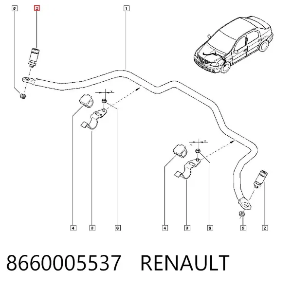 Łącznik stabilizatora przedniego 8660005537 Renault (RVI)