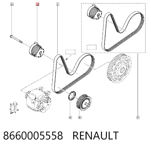 Napinacz paska napędowego 8660005558 Renault (RVI)
