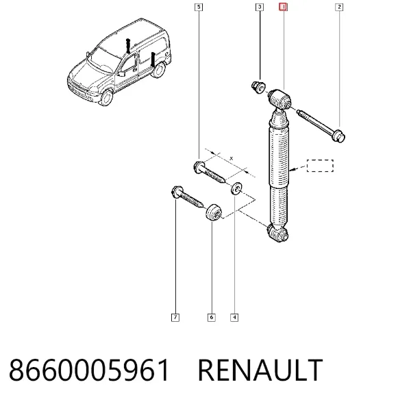 Amortyzator tylny 8660005961 Renault (RVI)