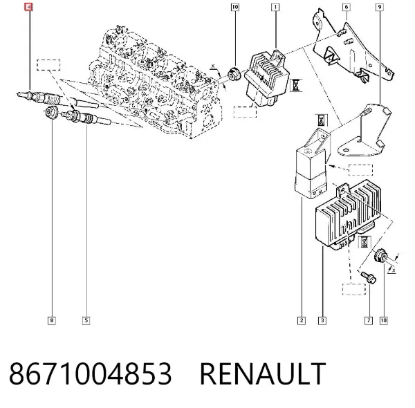 Świeca żarowa 8671004853 Renault (RVI)