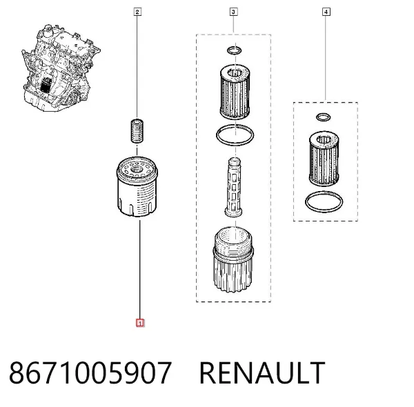Filtr oleju 8671005907 Renault (RVI)
