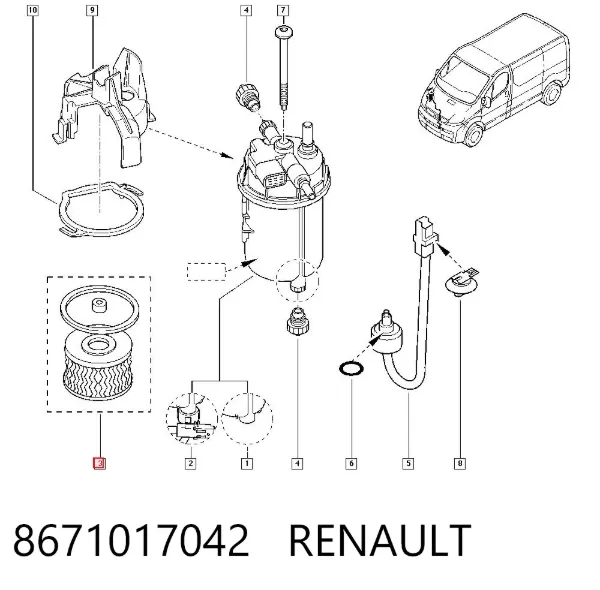 Filtr paliwa 8671017042 Renault (RVI)